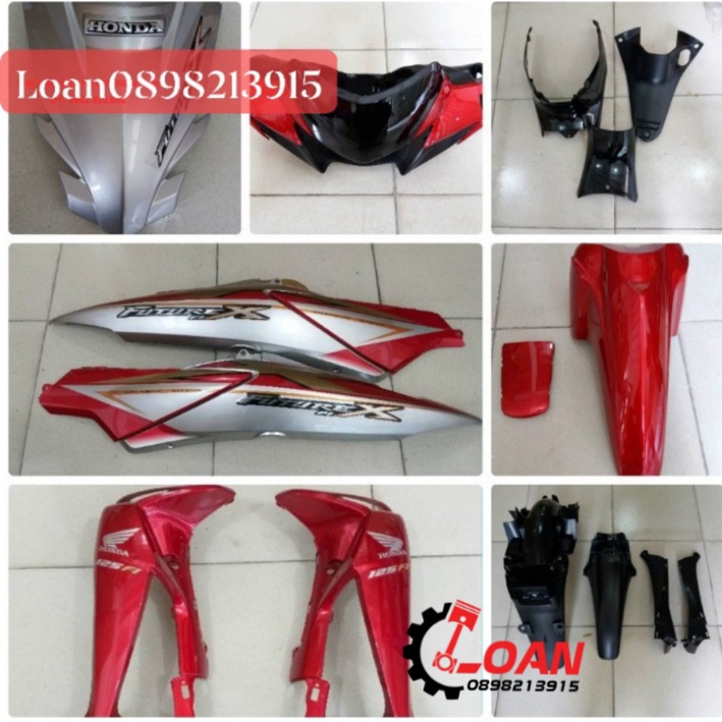 FULL DÀN ÁO, VỎ NHỰA  FUTURE X FI MÀU ĐỎ 23 MÓN HÀNG ZIN CHÍNH HÃNG HONDA _ SHOP PHỤ TÙNG HONDA