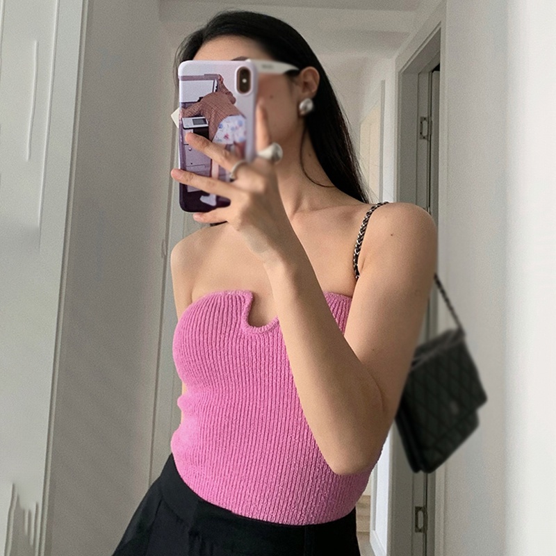 Áo Hai Dây Cổ Chữ V Dáng Ôm Phong Cách Hàn Quốc Quyến Rũ Dành Cho Nữ