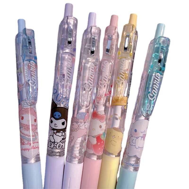 SANRIO Bút Mực Gel Ngòi 0.5Mm Trong Suốt Họa Tiết Hoạt Hình Kulomi Dễ Thương Cho Học Sinh