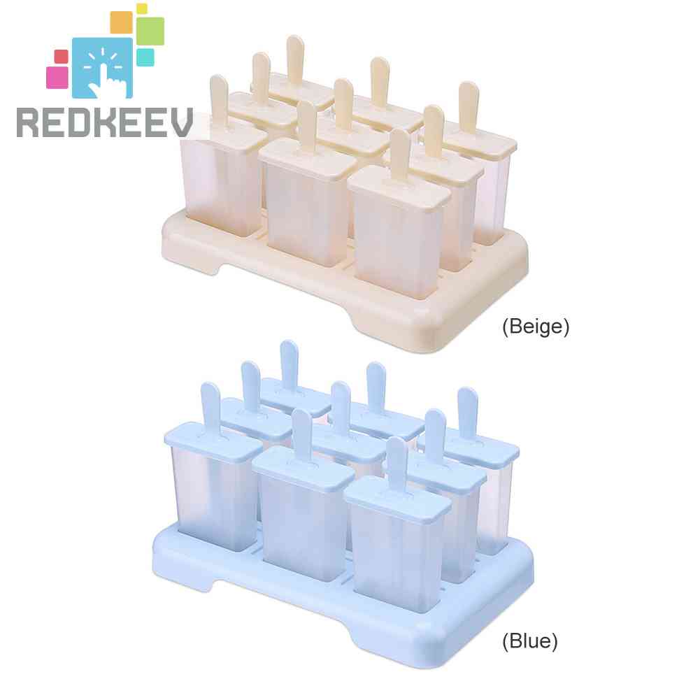 Khuôn Silicone 9 Lỗ Làm Kem Que