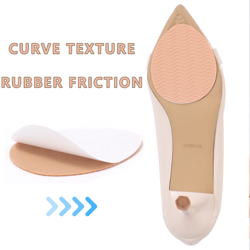 Cặp Miếng Dán Giày Cao Gót Bằng Silicon Tự Dính Chống Trượt Màu Đen