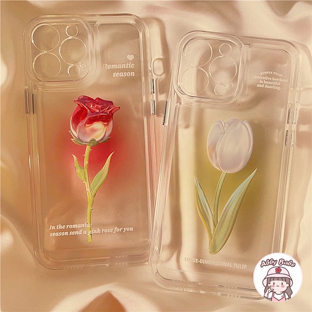 Ốp Điện Thoại Mềm Trong Suốt Chống Mồ Hôi In Họa Tiết Hoa Hồng Cổ Điển Dành Cho IPhone 14 Pro Max 13 12 11 Pro Max