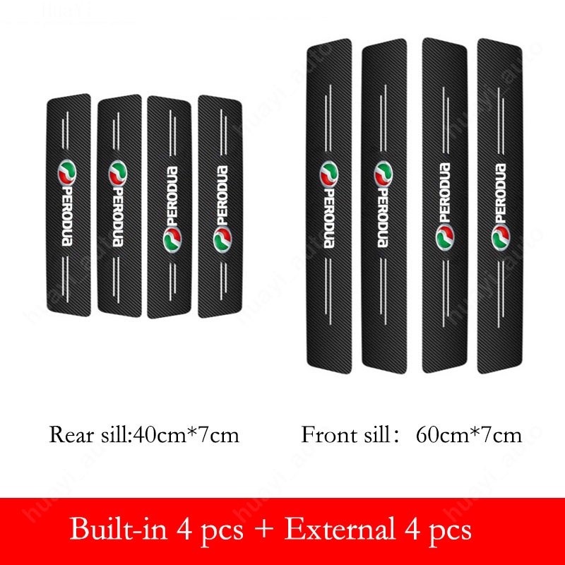 Miếng Dán Cửa Xe Hơi Chất Liệu Da Sợi Carbon Chống Trầy Xước Cho Perodua Viva Bezza Axia Ativa Aruz Alza Myvi Kancil