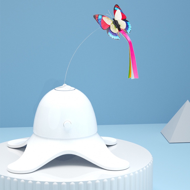 Elsabell Đồ chơi mèo con bướm tự động làm giảm sự nhàm chán tương tác xoay 360 độ cho