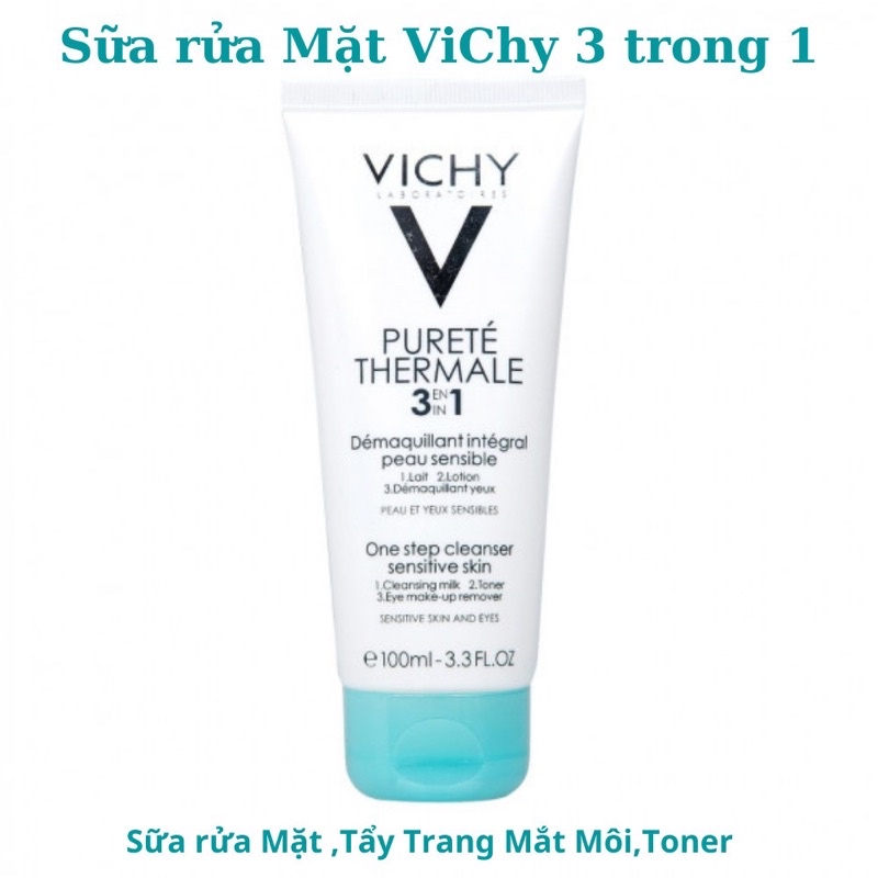 Sữa rửa mặt da nhạy cảm Vichy Perete Thermale 3in1 DL 100ml