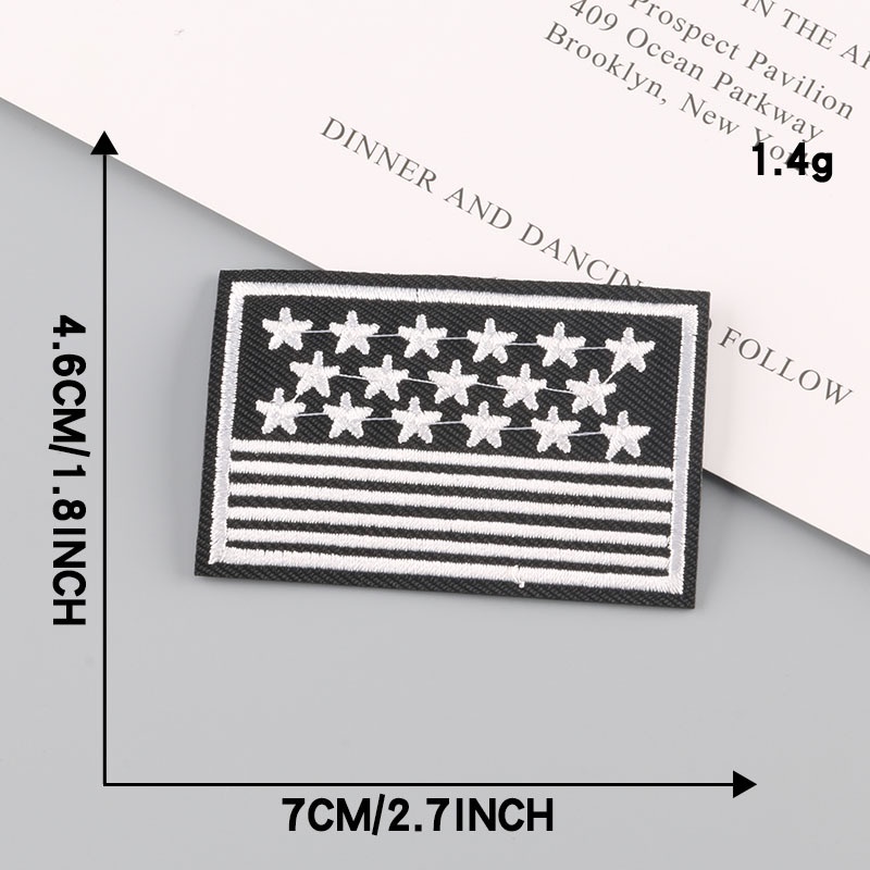 Miếng Dán Ủi Quần Áo Thêu Họa Tiết Màu Trắng Đen Độc Đáo DIY Sticker Dán Trang Trí Dễ Thương Xinh Xắn