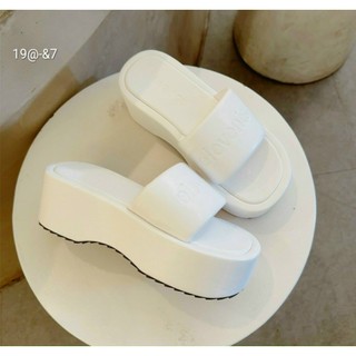 Dép xuồng bản da in chữ đế 7 phân đi nhẹ bền