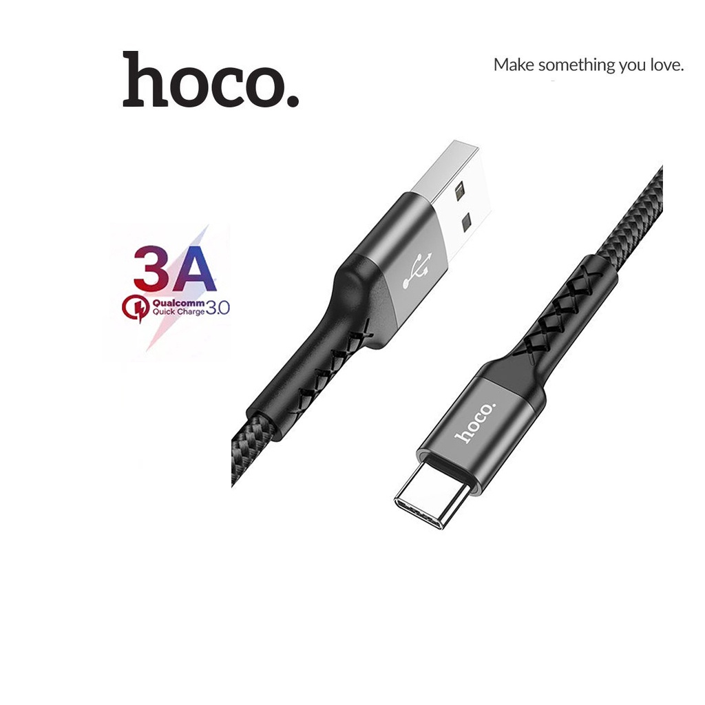 Cáp sạc Hoco sạc nhanh 3A DU25 chân Type-C truyền data ổn định nhanh chóng cho Android dài 1M (Màu Đen )