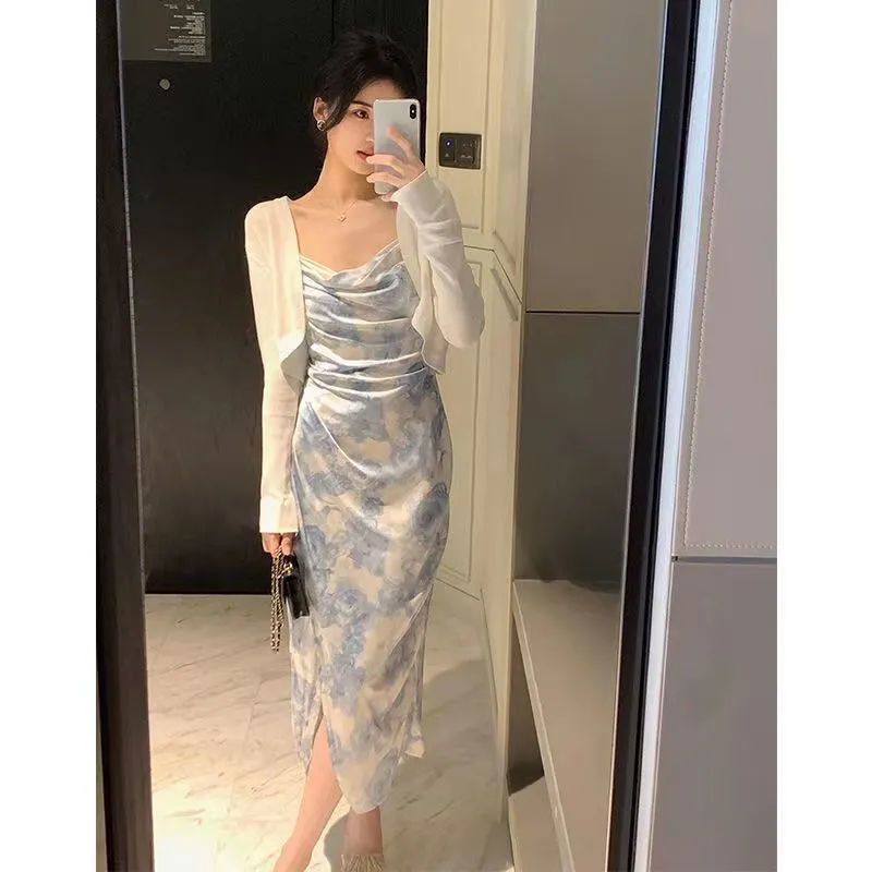 Áo khoác cardigan COZOKC dệt kim tay dài thiết kế đơn giản hợp thời trang