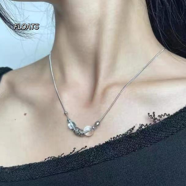 Dây Chuyền Bằng Thép Titan Trong Suốt Đính Pha Lê Phong Cách Trung Hoa