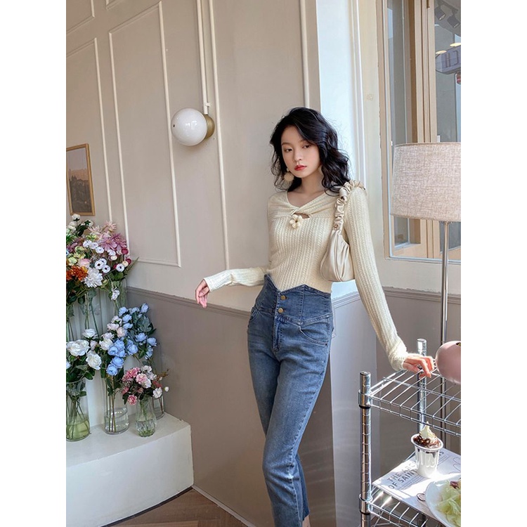 [MURIOKI] Áo Kiểu Tay Dài Mềm Mại In Họa Tiết Hoa Phong Cách Hàn Quốc 2023 Cho Nữ