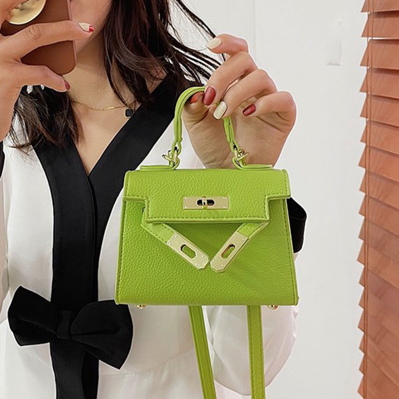 Túi Đeo Chéo Màu Sắc Tương Phản Thời Trang Cao Cấp Cho Nữ