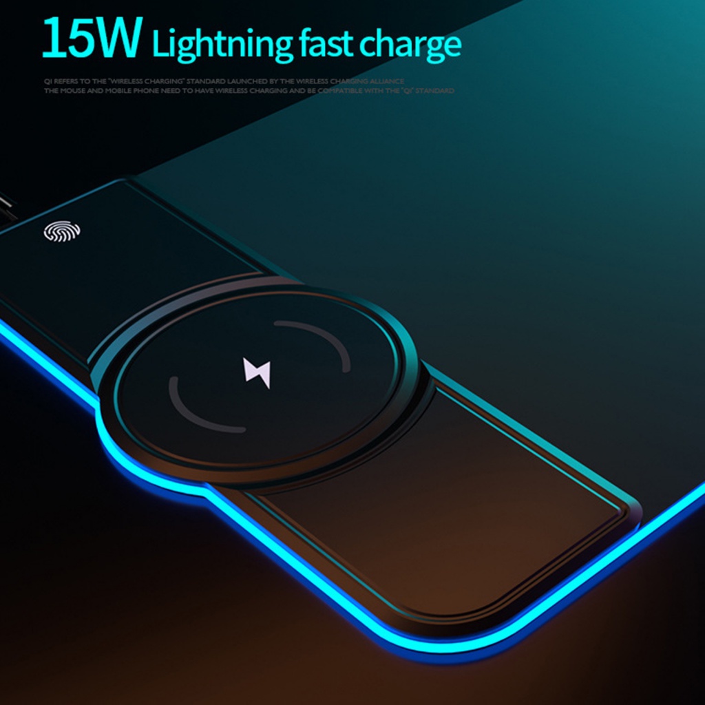 Tấm Lót Chuột Và Bàn Phím Không Dây 15W RGB K9186 Họa Tiết Hoa Hướng Dương Dành Cho Game Thủ