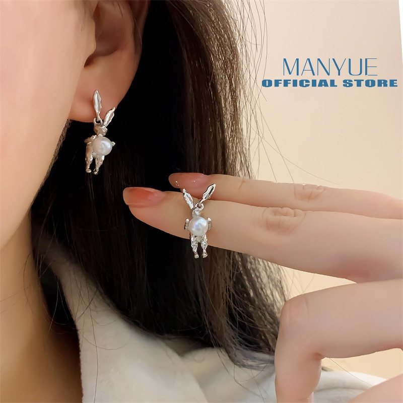 Bông Tai Hình Thỏ Và Ánh Trăng Dễ Thương Thời Trang Cho Nữ