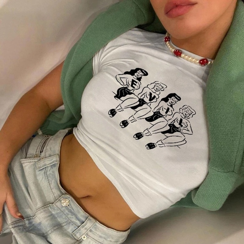 Áo Thun Ngắn Tay Cổ Tròn In Chữ Đơn Giản Dành Cho Nữ