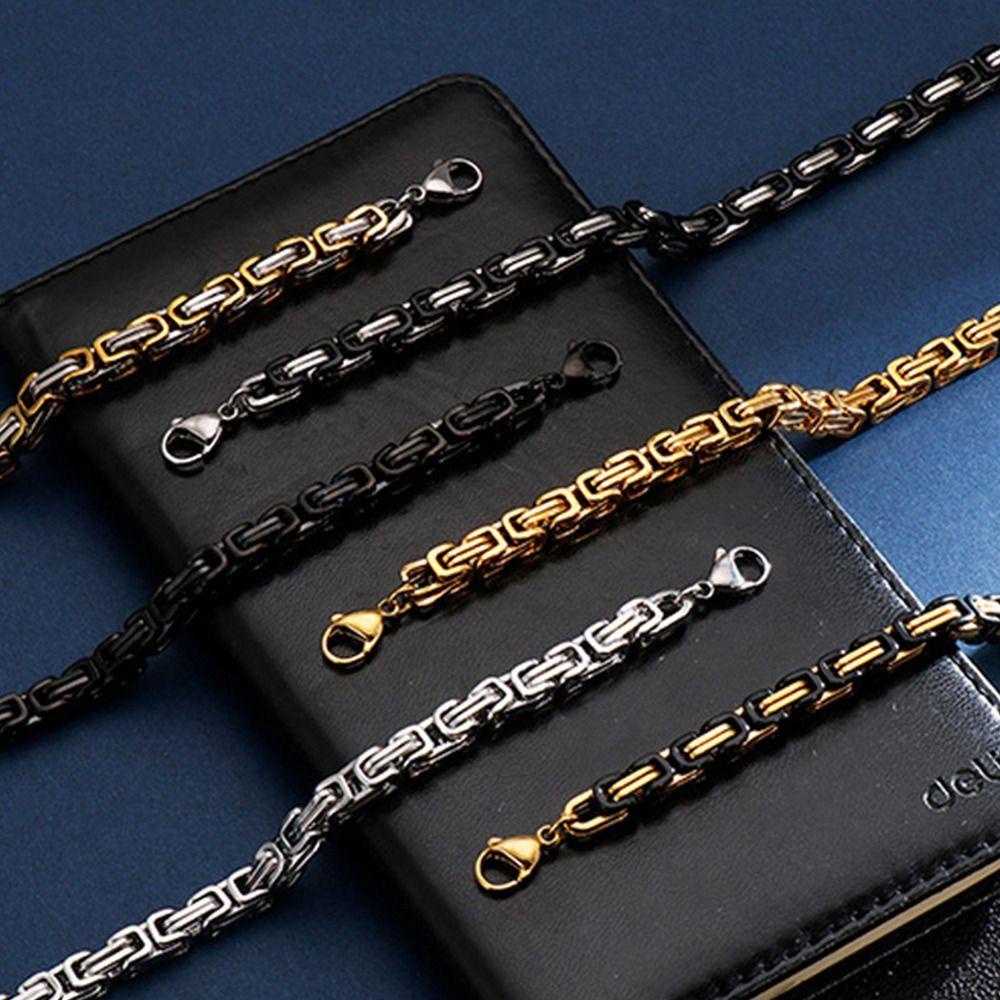 USNOW Vòng Tay Thép Titan Thiết Kế Dạng Xích Cổ Điển Vui Nhộn Cho Nam