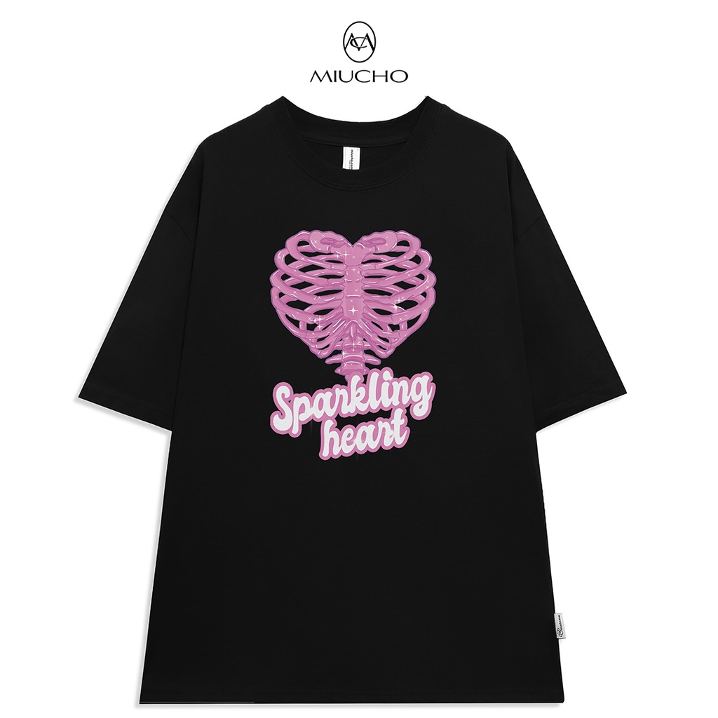 Áo thun form rộng nữ tay lỡ oversize chất vải cotton AT215 Miucho in hình hoạ tiết