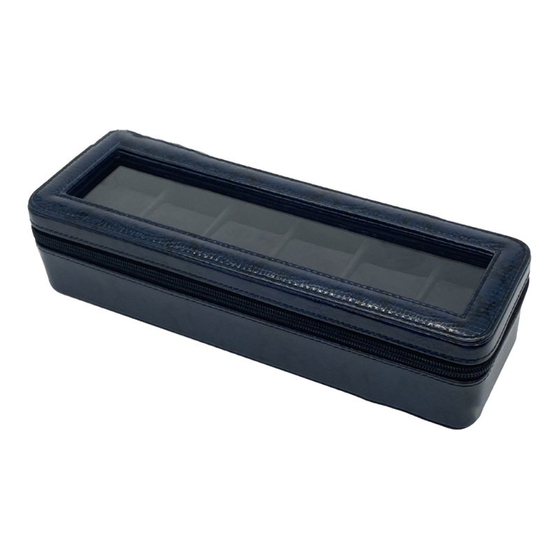 Hộp Đựng Trưng Bày 6 Ngăn Bằng Da PU Có Khóa Kéo Cho Nam &amp; Nữ