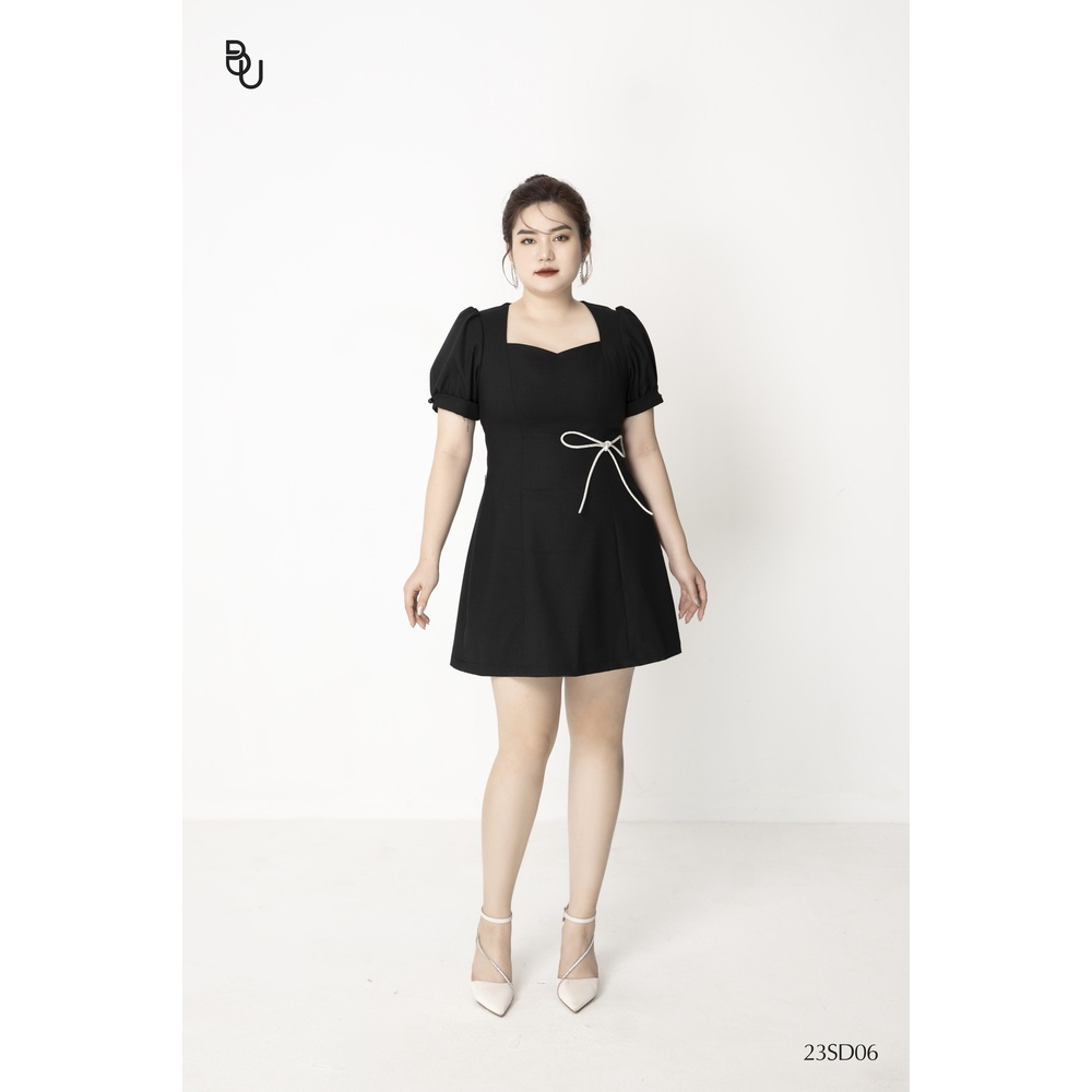 Đầm cổ kim cương đính nơ đá BIGSIZE (55kg đến 95kg) - 23SD06 - [BUstu Bigsize]