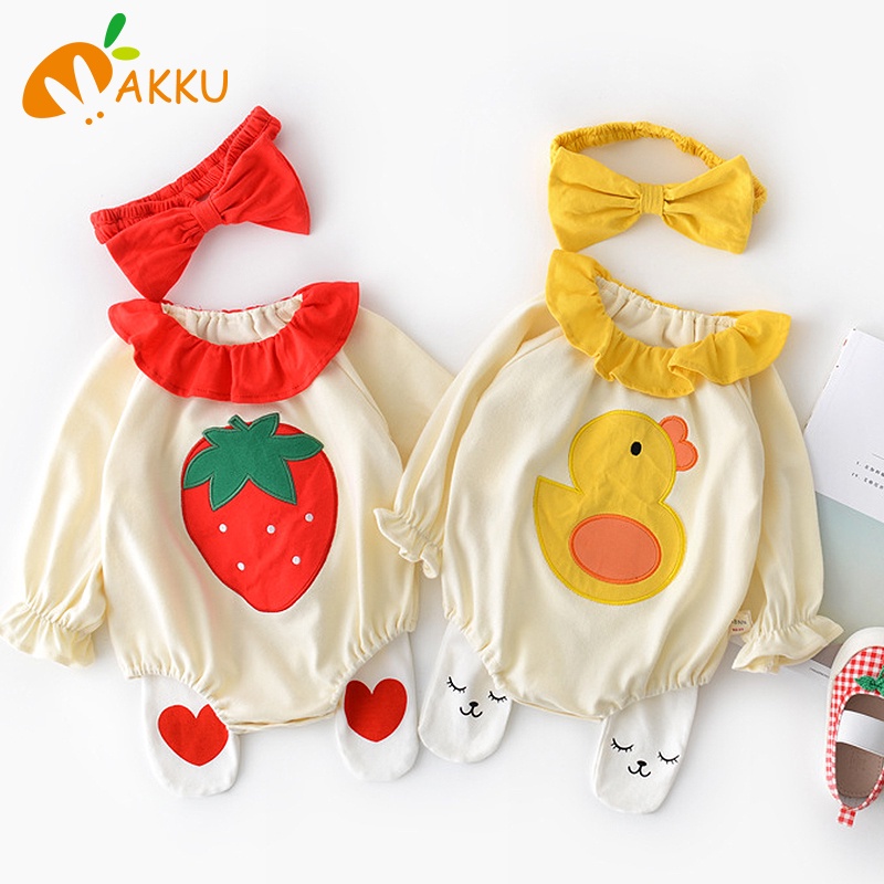 Bộ Áo Liền Quần Phối Ren In Hoạt Hình Dễ Thương Cho Bé