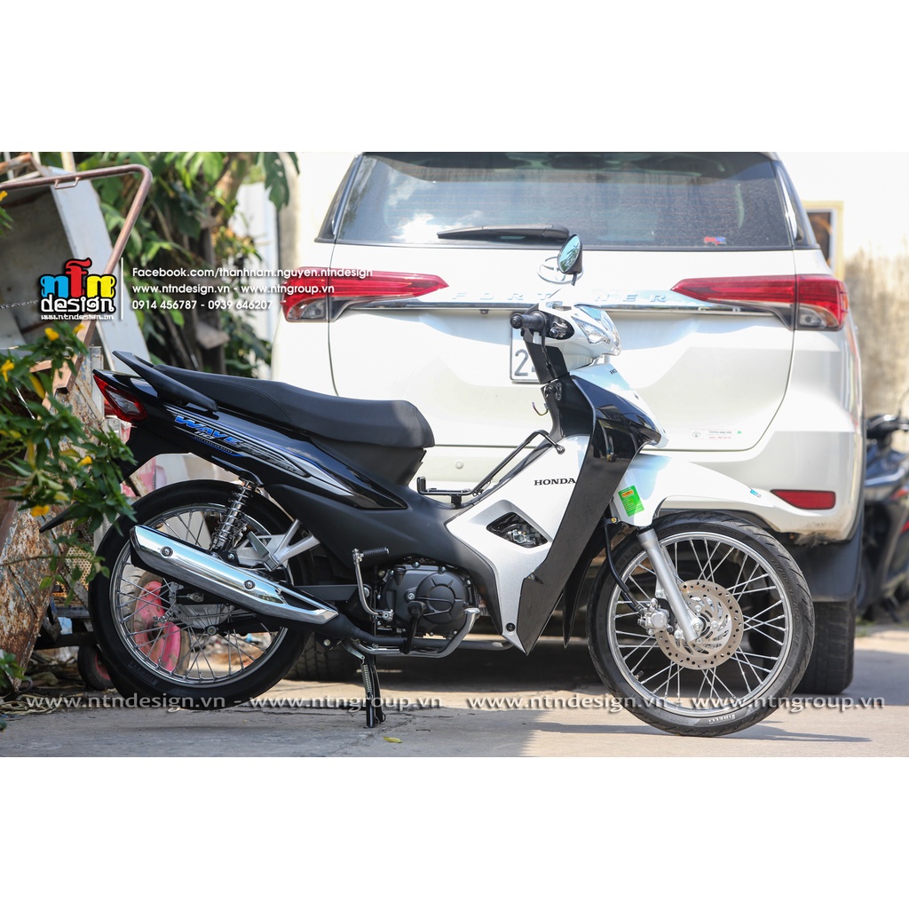 Tem Wave Alpha 110 - mẫu 2023 (đen - trắng)