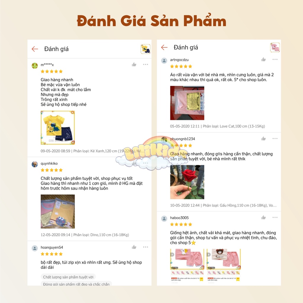 Bộ quần áo trẻ em, bộ cộc tay bé trai LiLiKids cotton siêu mát cho bé từ 7-19Kg, đồ bộ bé trai mặc nhà