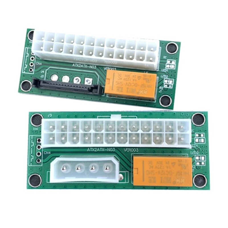 Thẻ Chuyển Đổi Khởi Động Đồng Bộ Cung Cấp Điện 24Pin Sang 4Pin PSU Đôi