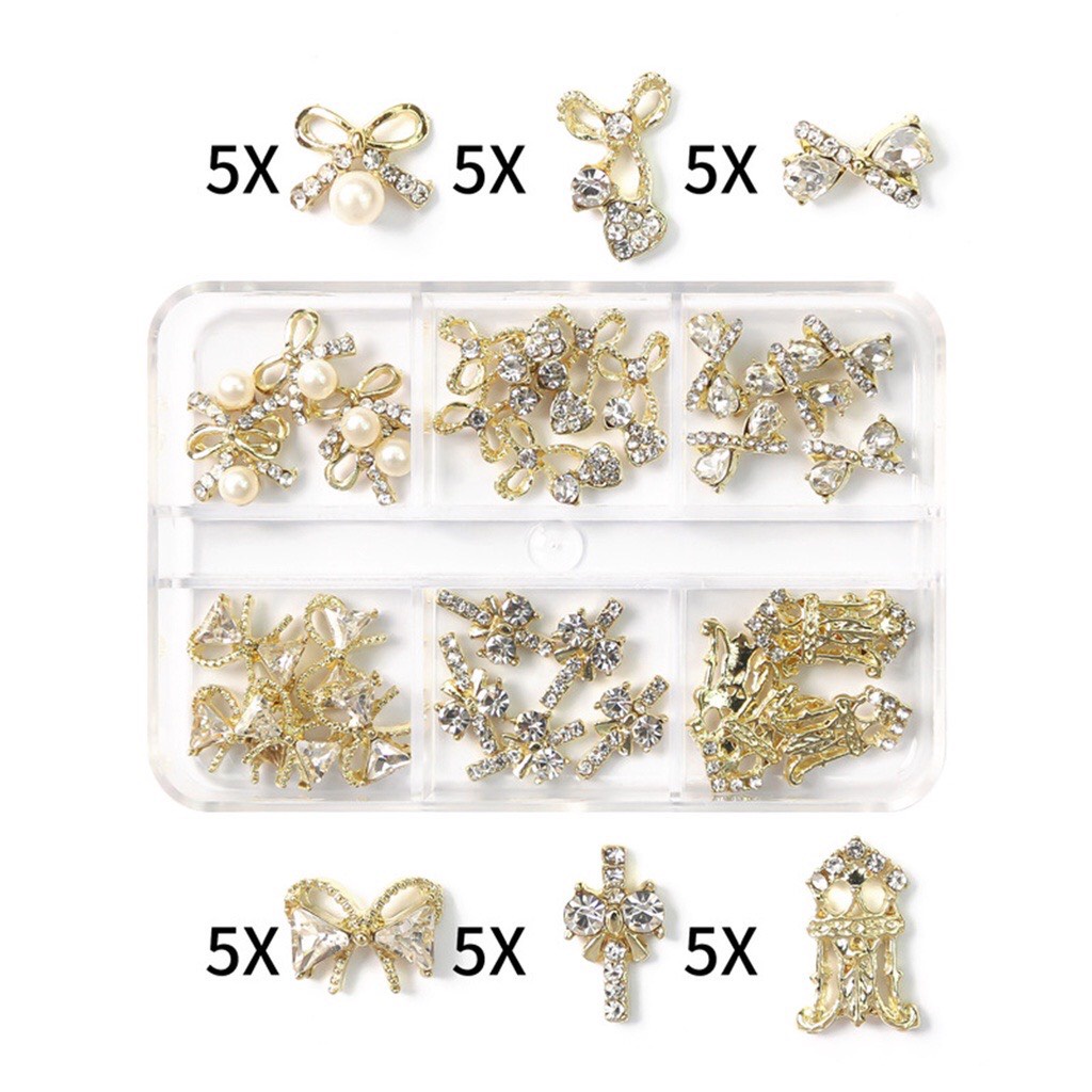 Phụ Kiện Nail - Set 30 Charm Trang Trí Móng Có Hộp
