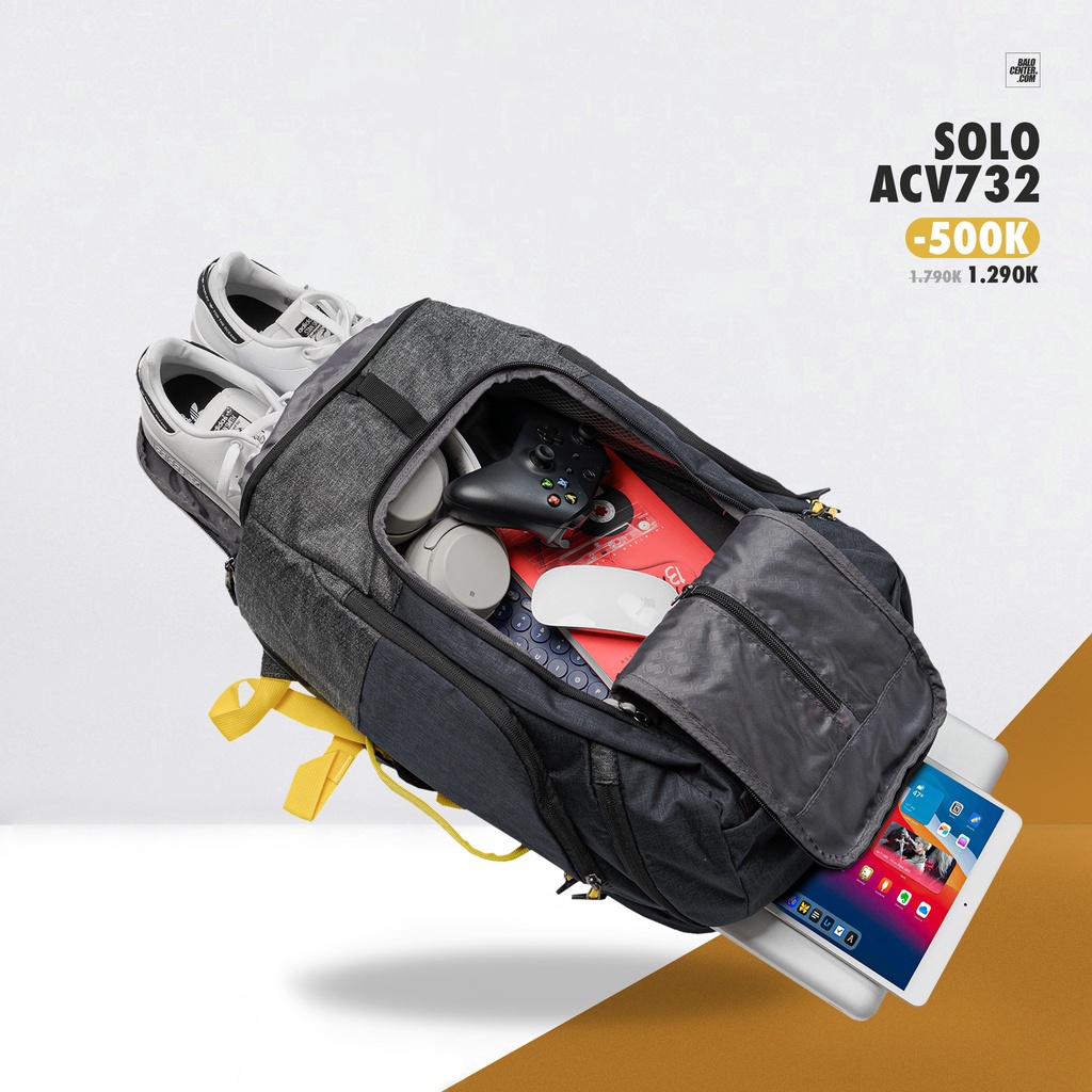 Balo Laptop/ Balo Du Lịch Thể Thao Có Ngăn Đựng Giày, Ngăn Chống Sốc Laptop 17.3” Solo Velocity Max 17.3” (ACV732)