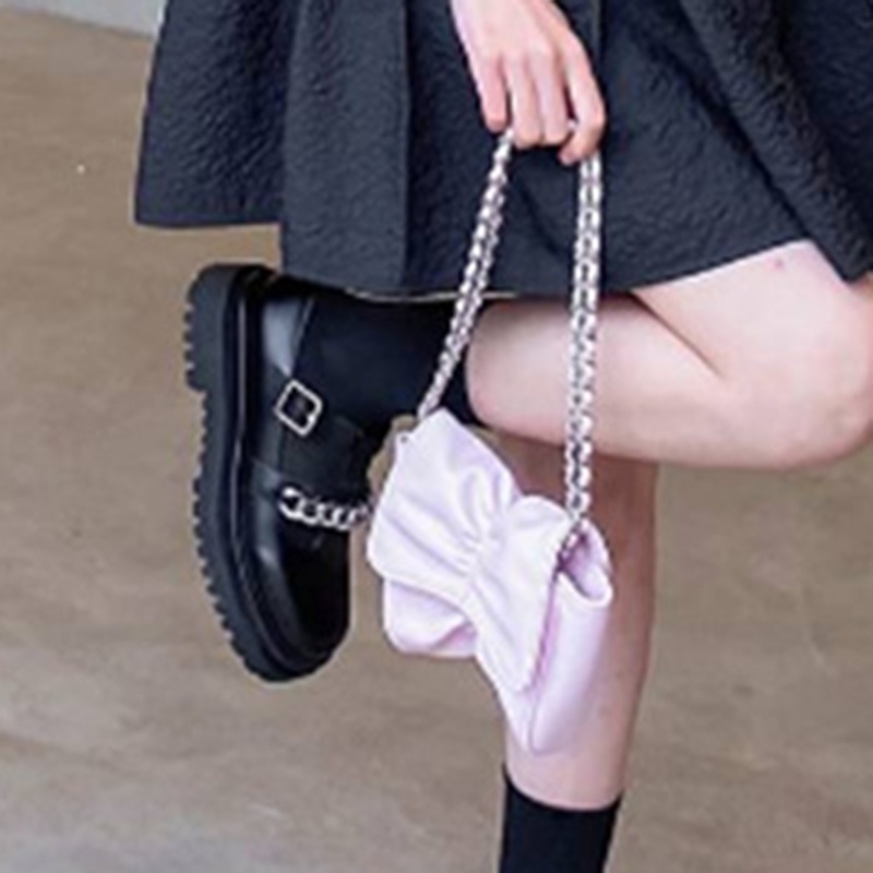 Túi Đeo Vai Đính Nơ Dây Xích Thời Trang Cho Nữ