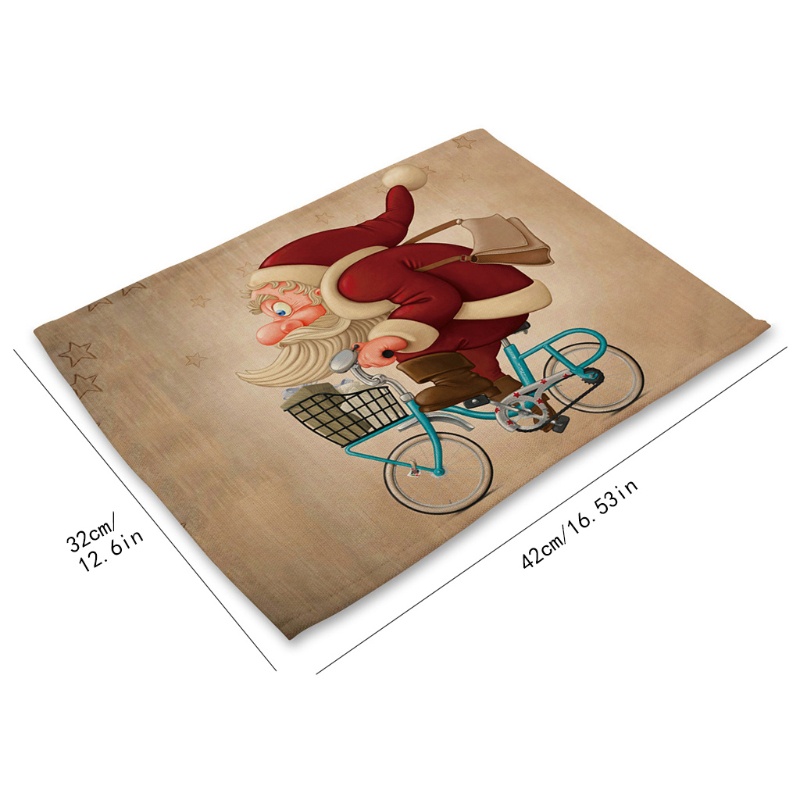 Tấm Lót Bàn Ăn Họa Tiết Giáng Sinh Kèm Túi Đựng Trang Trí Bàn Ăn