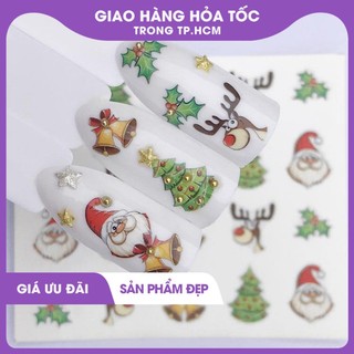 Sticker noel giáng sinh trang trí nail dán nước 0913