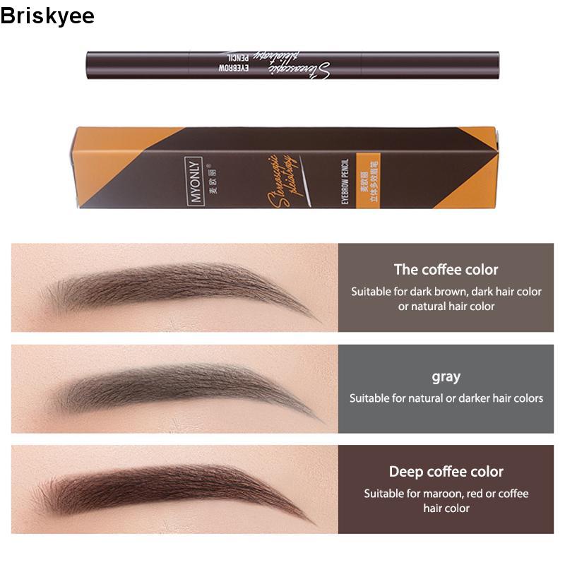 🎶Bút chì kẻ lông mày hai đầu hình tam giác xoay được chống nước chống mồ hôi lâu trôi