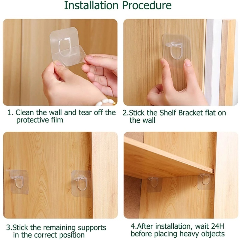 Bộ Kẹp Giữ Cố Định Kệ Gắn Tường Bằng Acrylic Thông Dụng