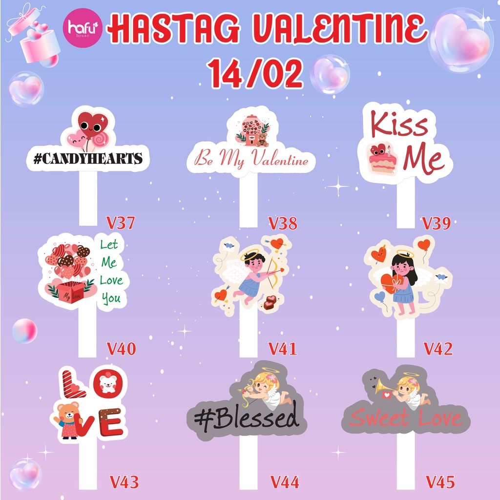 Bảng chụp hình cầm tay -  chụp hình Valentine 14/02 MẪU SẴN - HAFU HOUSE