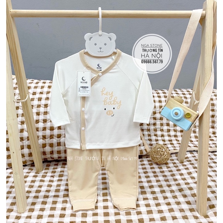 Moon - Bộ Cài Chéo Sơ Sinh cho bé trai bé gái  Hãng Moon