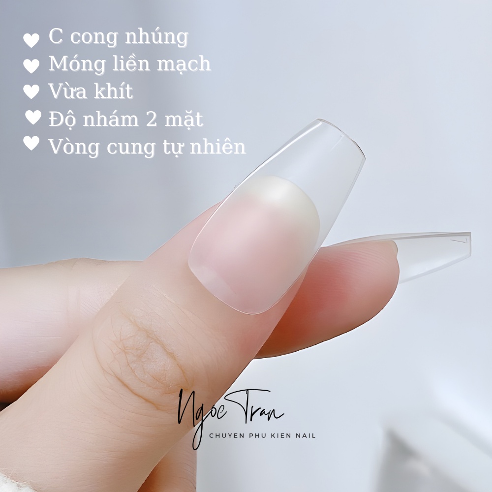 Móng Úp Làm Nailbox Size Chuẩn Cao Cấp Chuyên Dụng | Móng Nhám Mỏng Không Cong