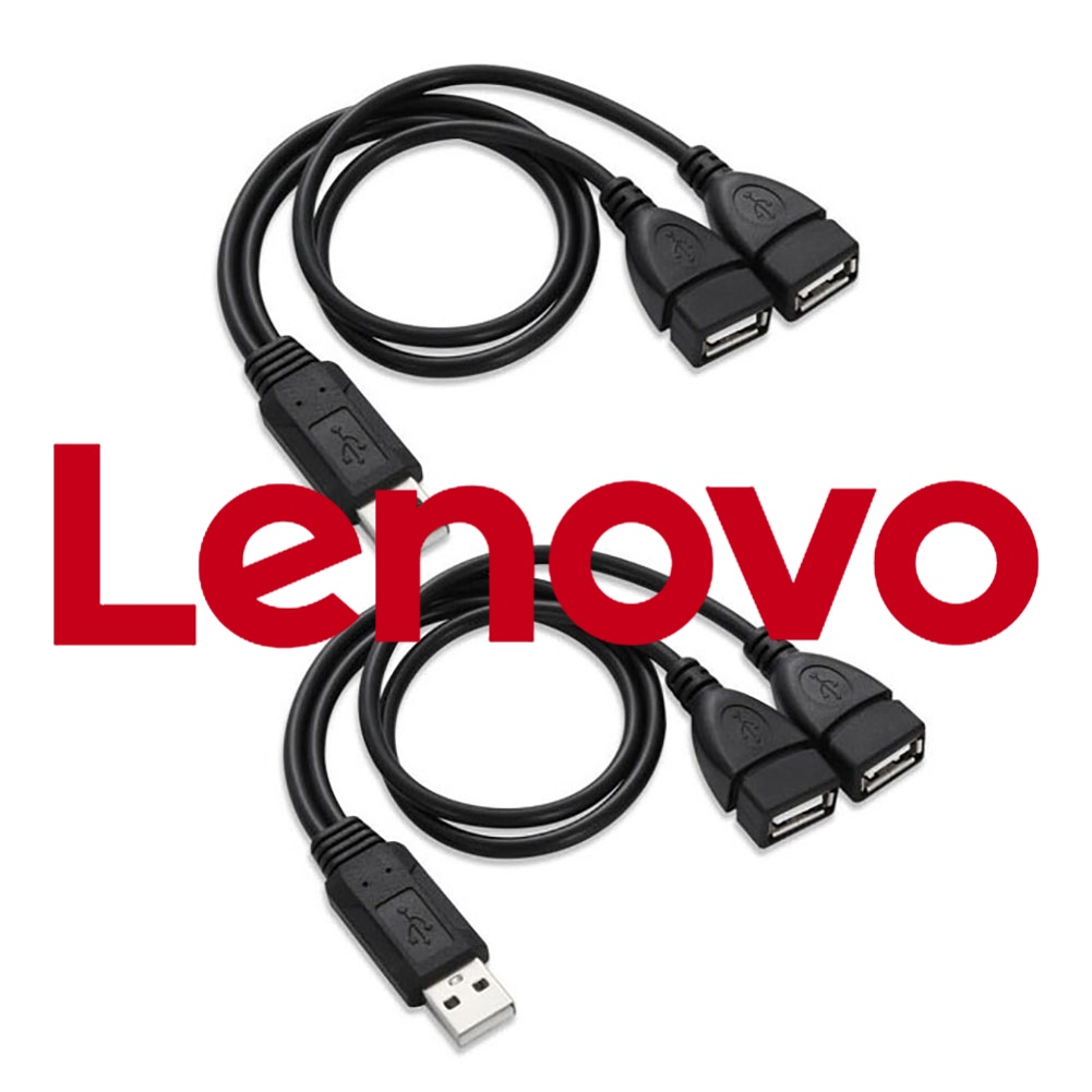 Set 2 dây cáp LENOVO chữ Y nối dài kết nối USB 2.0 A đầu cắm sang 2 cổng cắm