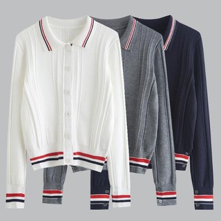 BOOB Thom Browne striped knitted cardigan sweater coat