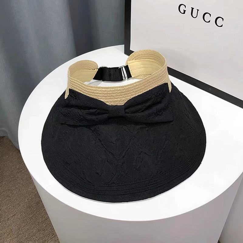 Mũ Chống Nắng Vành Rộng Hở Chóp Phối Ren Thắt Nơ Thời Trang Mùa Hè Hàn Quốc Mới Cho Nữ