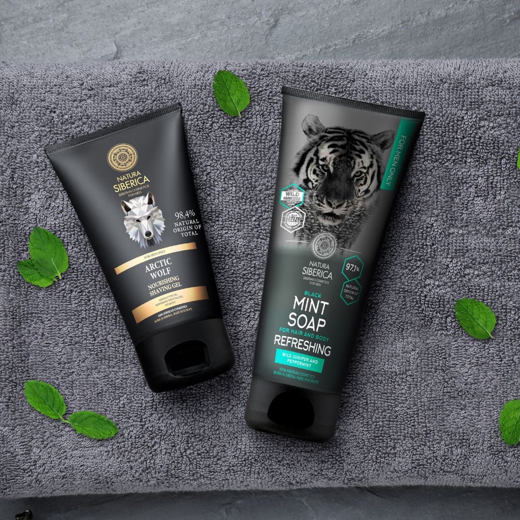 Sữa Tắm Bạc Hà Đen Detox Cho Da Và Tóc Natura Siberica Men 200ml