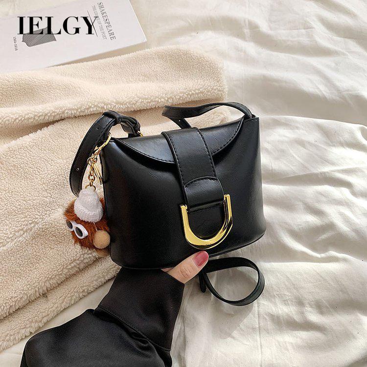 Túi đeo chéo IELGY dáng vuông nhỏ phong cách harajuku cổ điển dễ phối đồ đơn giản xinh xắn dành cho nữ