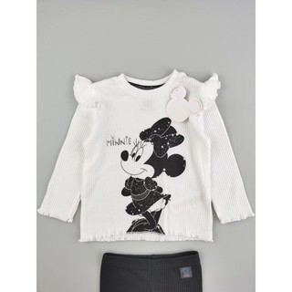 Bộ thun Minmie trắng đen Primark sz 3-24M