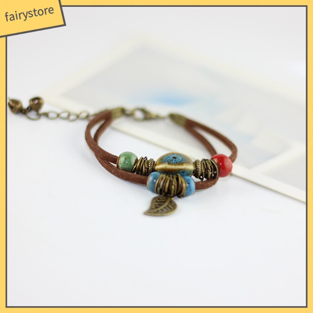 Vòng Tay Da Giả Hai Lớp Đính Hạt Gốm Sứ [Fairy1] [Fairy1]