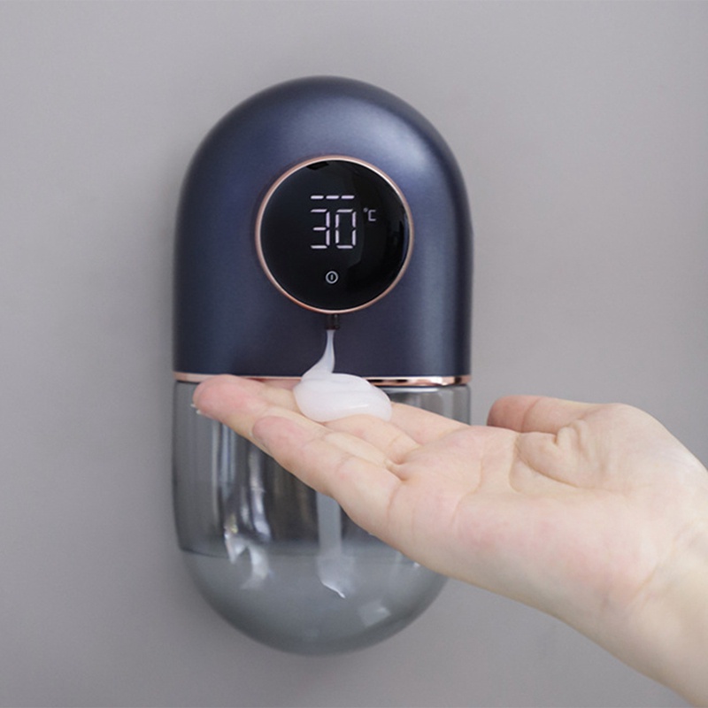 1 Bộ Bình Đựng Xà Phòng Rửa Tay Tự Động Thông Minh Sạc USB Màn Hình Kỹ Thuật Số Màu Trắng