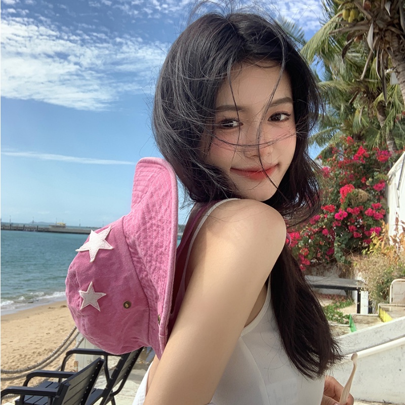 Mũ Tai Bèo Vành Rộng Chống Nắng Phong Cách Cao Bồi Vintage Phương Tây Y2K Hot Girl