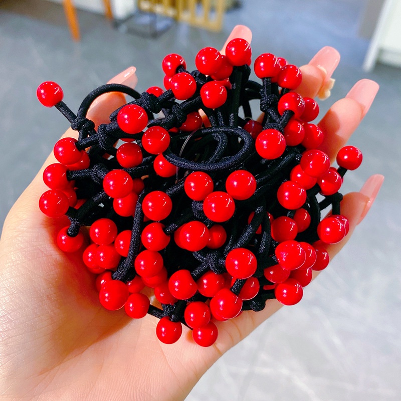 Set 10 Dây Buộc Tóc Bện Bằng Da Màu Kẹo Ngọt Thời Trang Cho Bé Gái