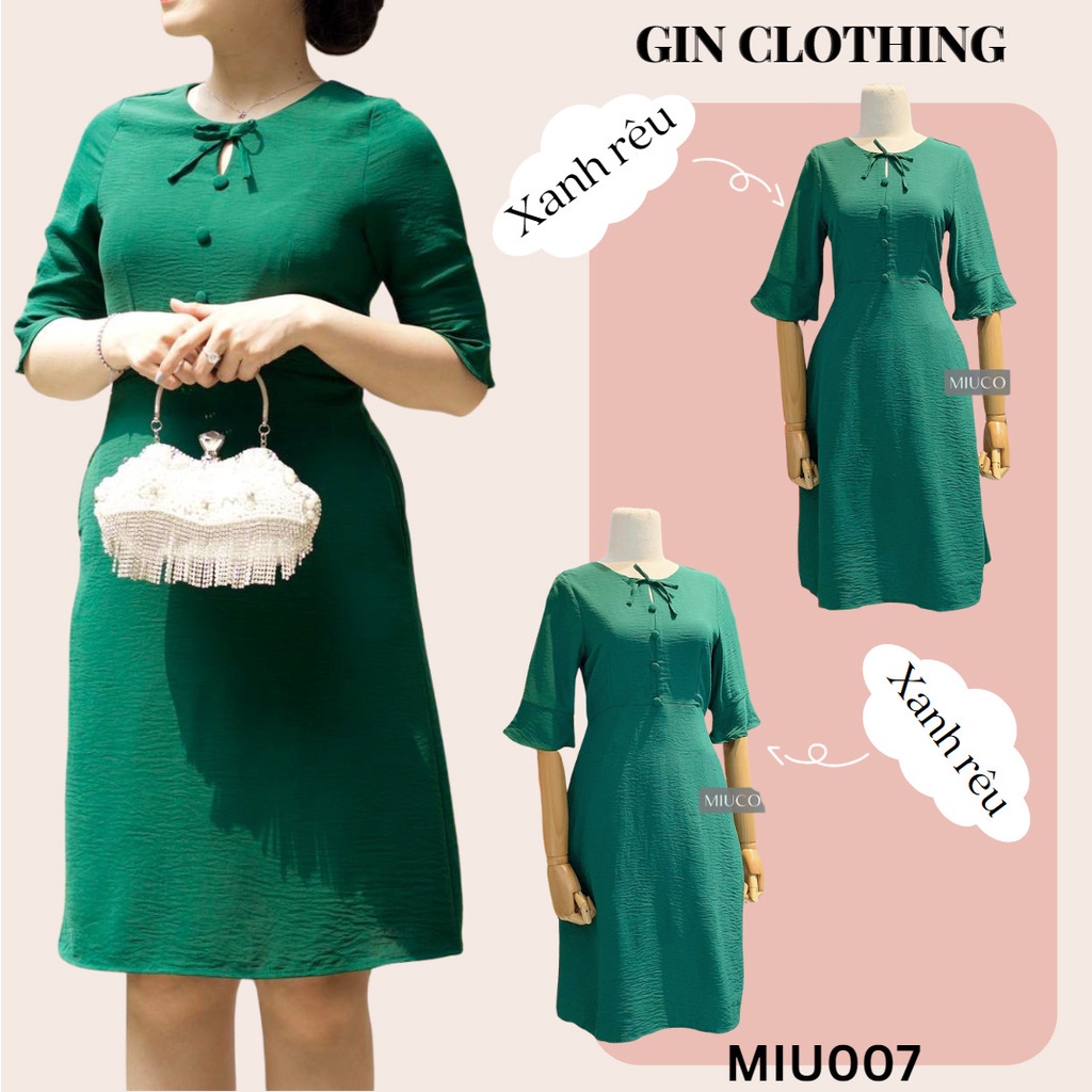 Đầm thiết kế trung niên, vải đũi thoáng mát và co dãn, đính nơ xinh / Đầm tặng mẹ, món quà tặng mẹ  BIGSIZE