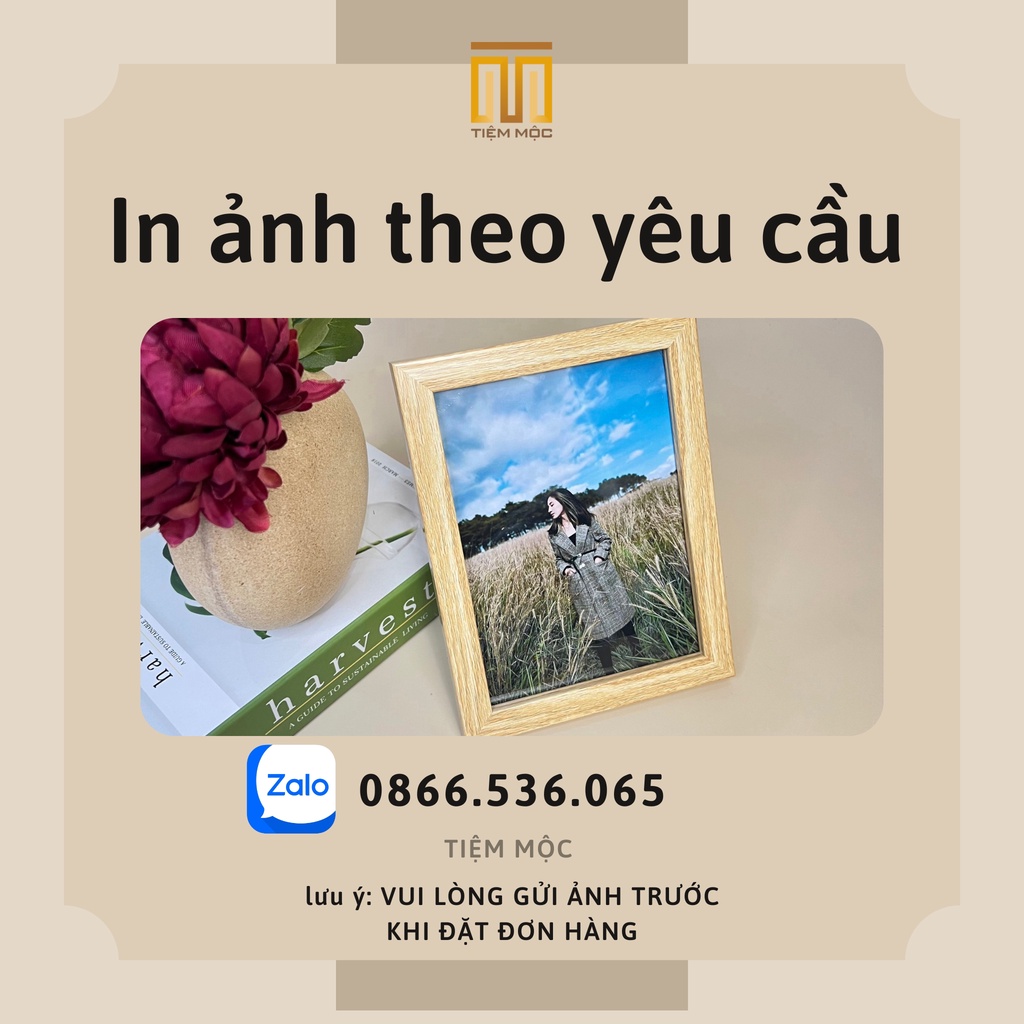 Khung hình treo tường Tiệm Mộc - viền mỏng - Mặt Mica trong suốt 20x30cm/25x35cm/30x40cm