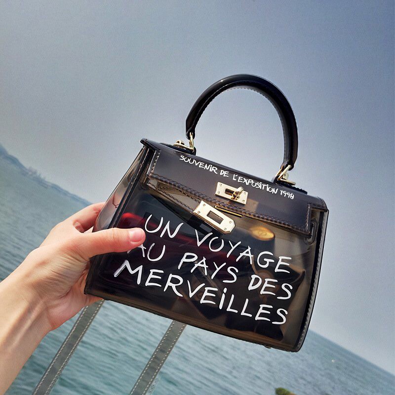 ORDER♥️Túi Xách Nhựa HM Trong Suốt2 màu,Size 25-20